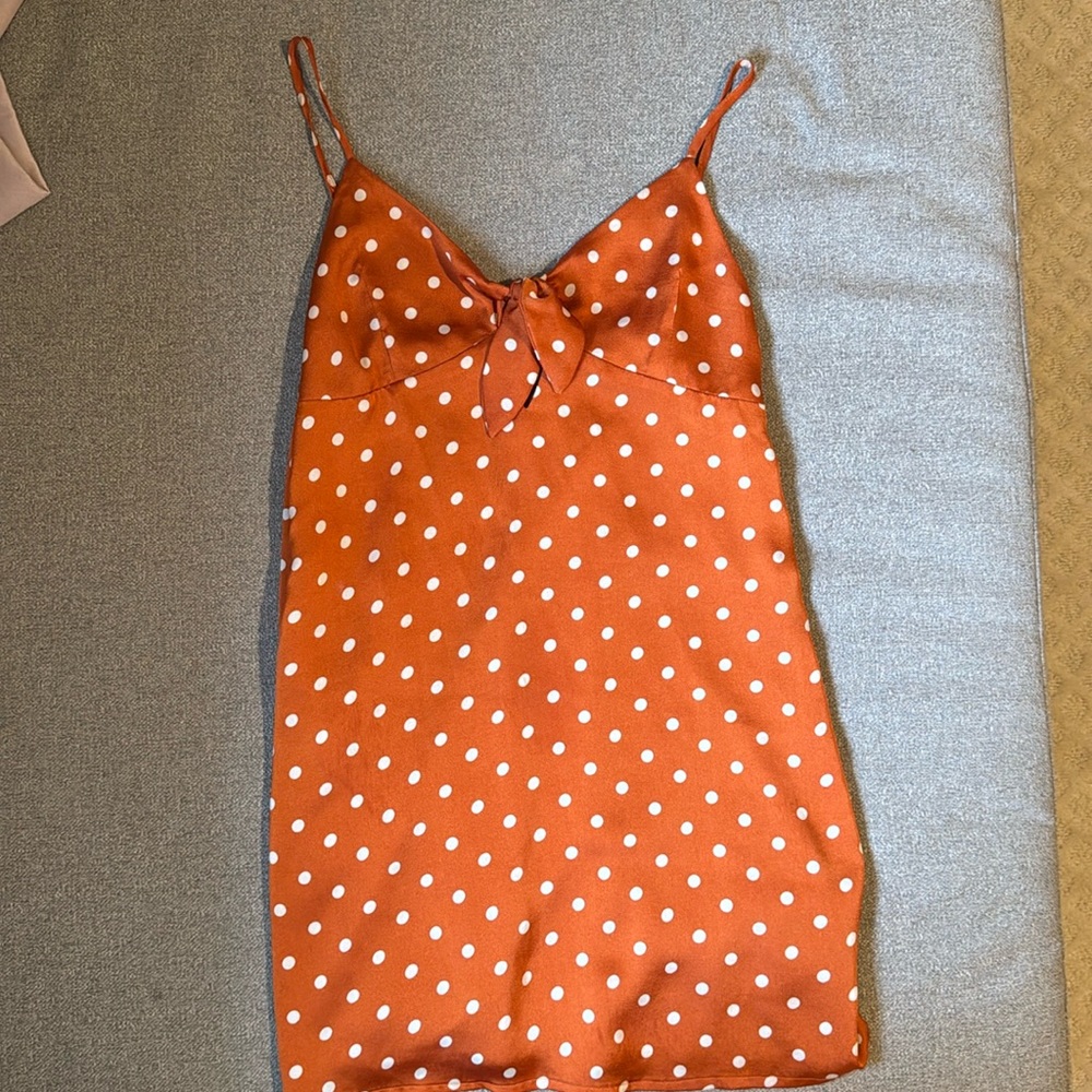 Orange polka dot dress